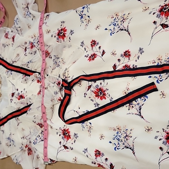 Storets White and Red Midi Dress with Ruffle Details - Picture 8 of 14